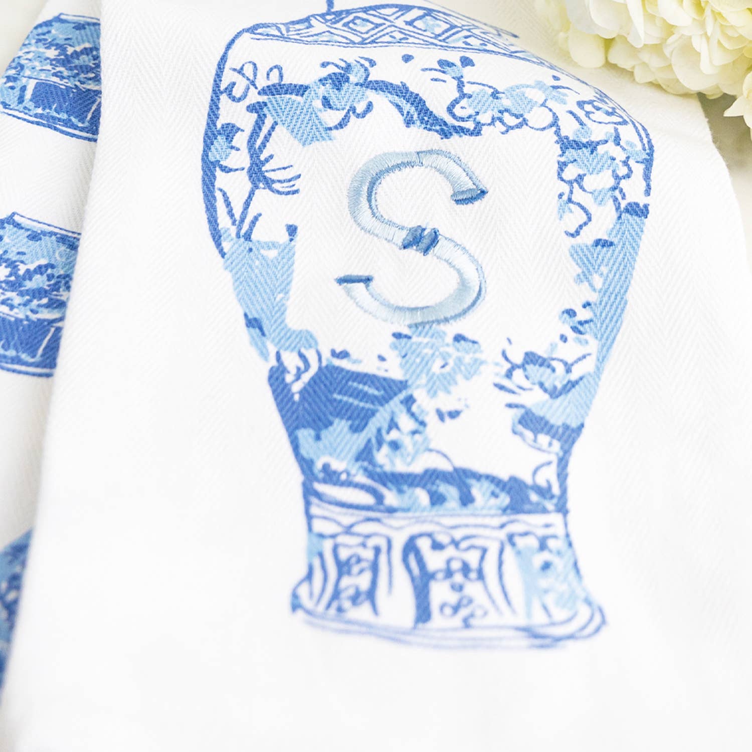 Ginger Jar Initial Kitchen Towel Set - Thumbnail 3