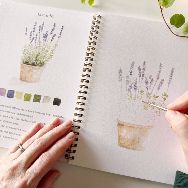 Garden watercolor workbook by Emily Lex