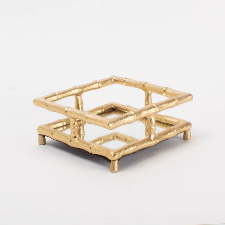 8 Oak Lane Gold Bamboo Cocktail Napkin Tray