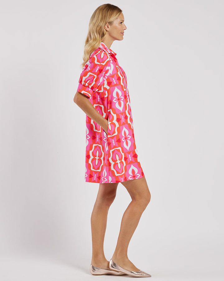 Emerson Dress in Jude Cloth Butterfly Tile Sorbet by Jude Connally