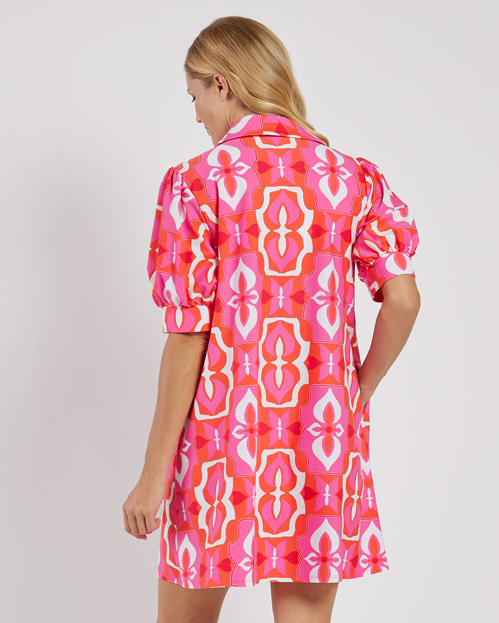 Emerson Dress in Jude Cloth Butterfly Tile Sorbet by Jude Connally