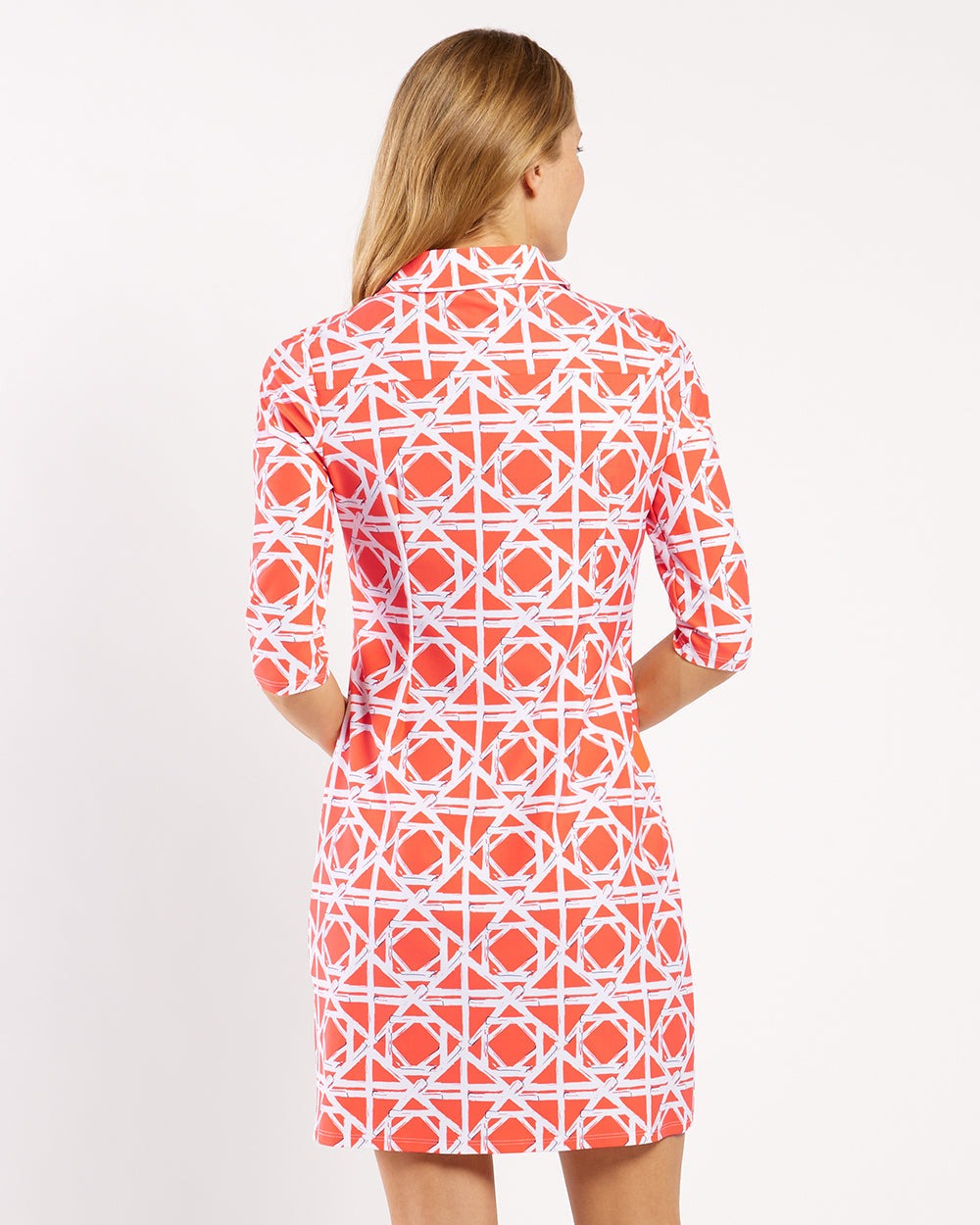 Susanna Shirt Dress in Bamboo Rattan Coral by Jude Connally