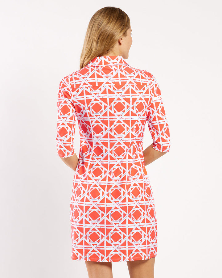 Susanna Shirt Dress in Bamboo Rattan Coral by Jude Connally