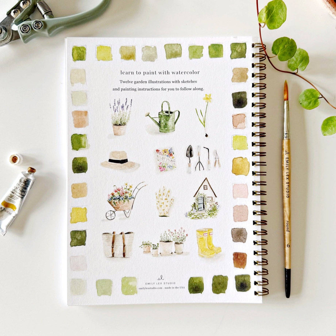 Garden watercolor workbook by Emily Lex