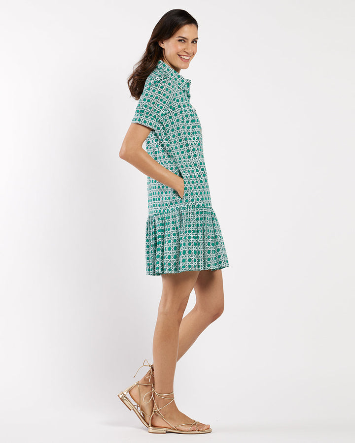 Harriet Dress in Cotton Voile in Petite Rattan Jade by Jude Connally