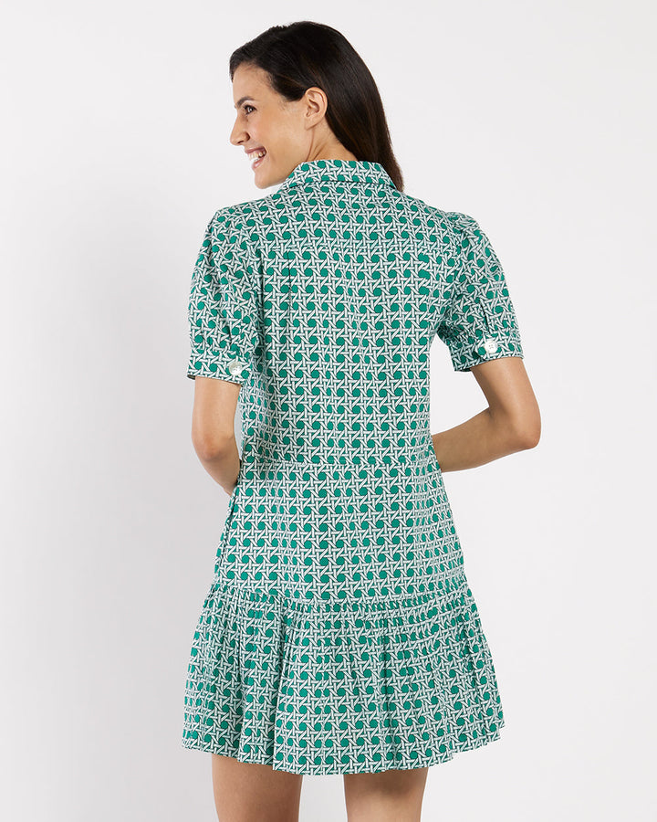 Harriet Dress in Cotton Voile in Petite Rattan Jade by Jude Connally