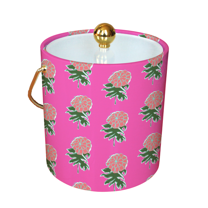 Clairebella Block Print Ice Bucket: Kyra Pink