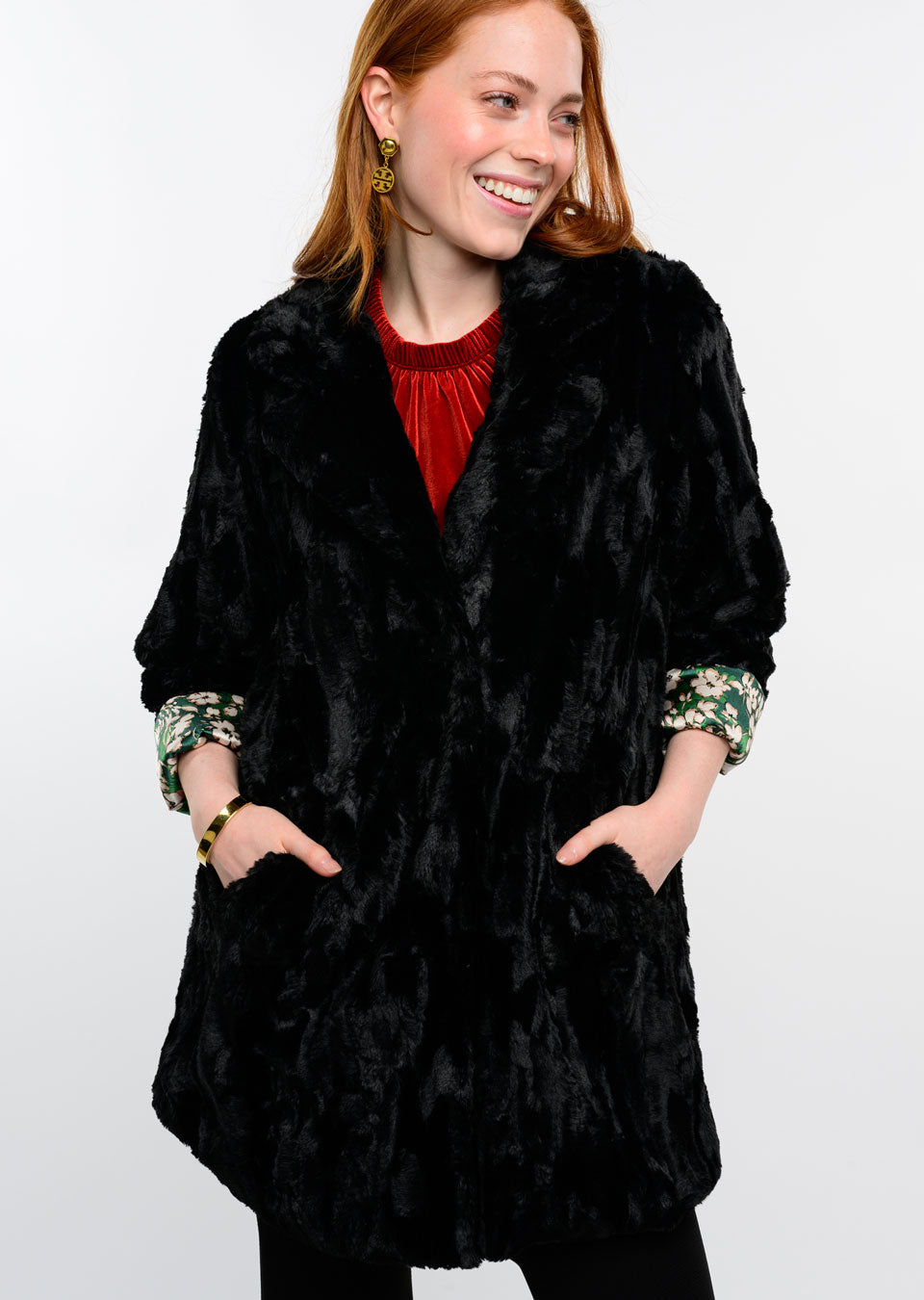 Ivy Jane Faux Fur Car Coat