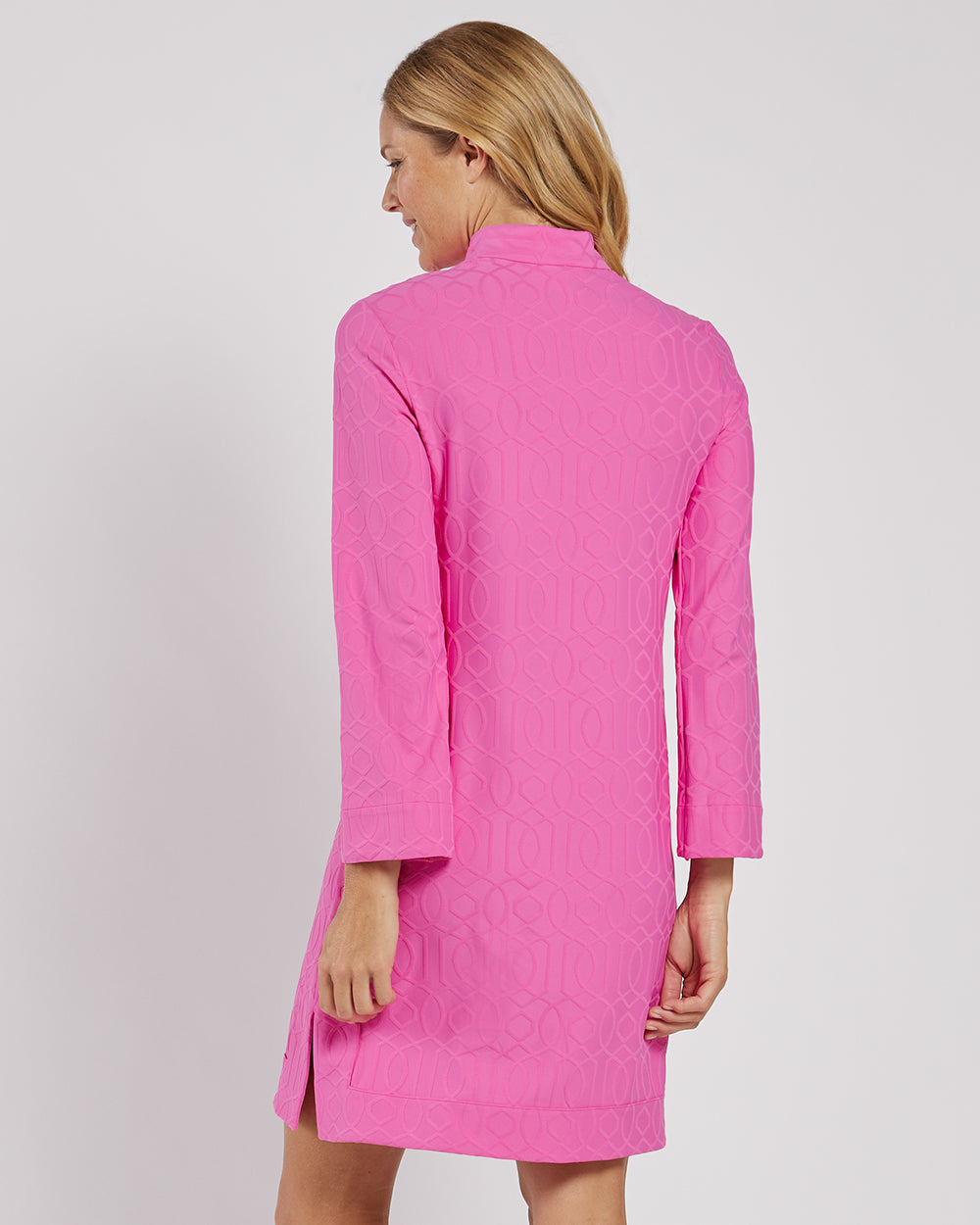 Kate Pink Jaquard Dress in Jude Cloth