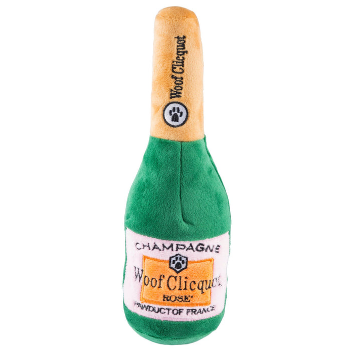 Haute Diggity Dog Woof Clicquot Rose' Champagne Bottle Squeaker Dog Toy: Large