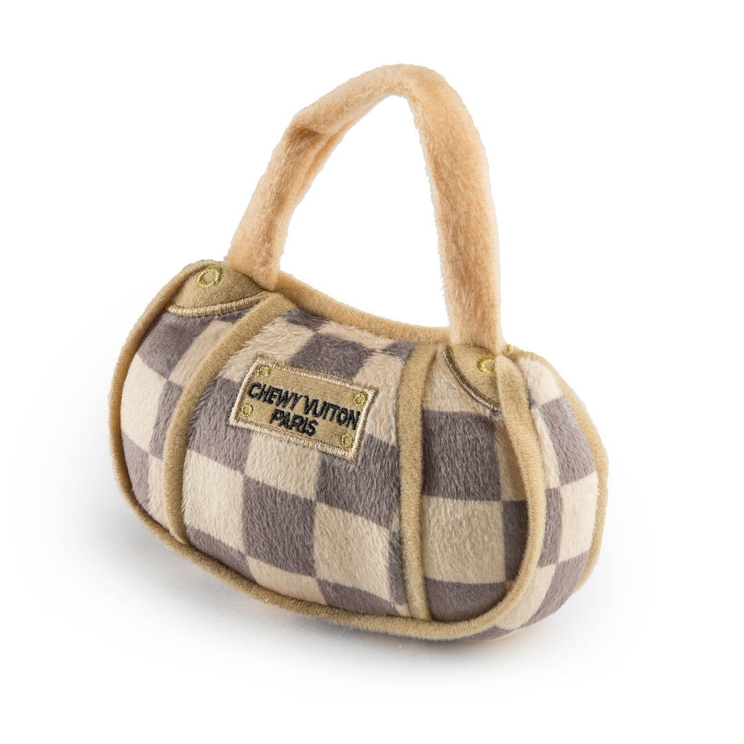 Haute Diggity Dog Checker Chewy Vuiton Handbag Squeaker Dog Toy: XL