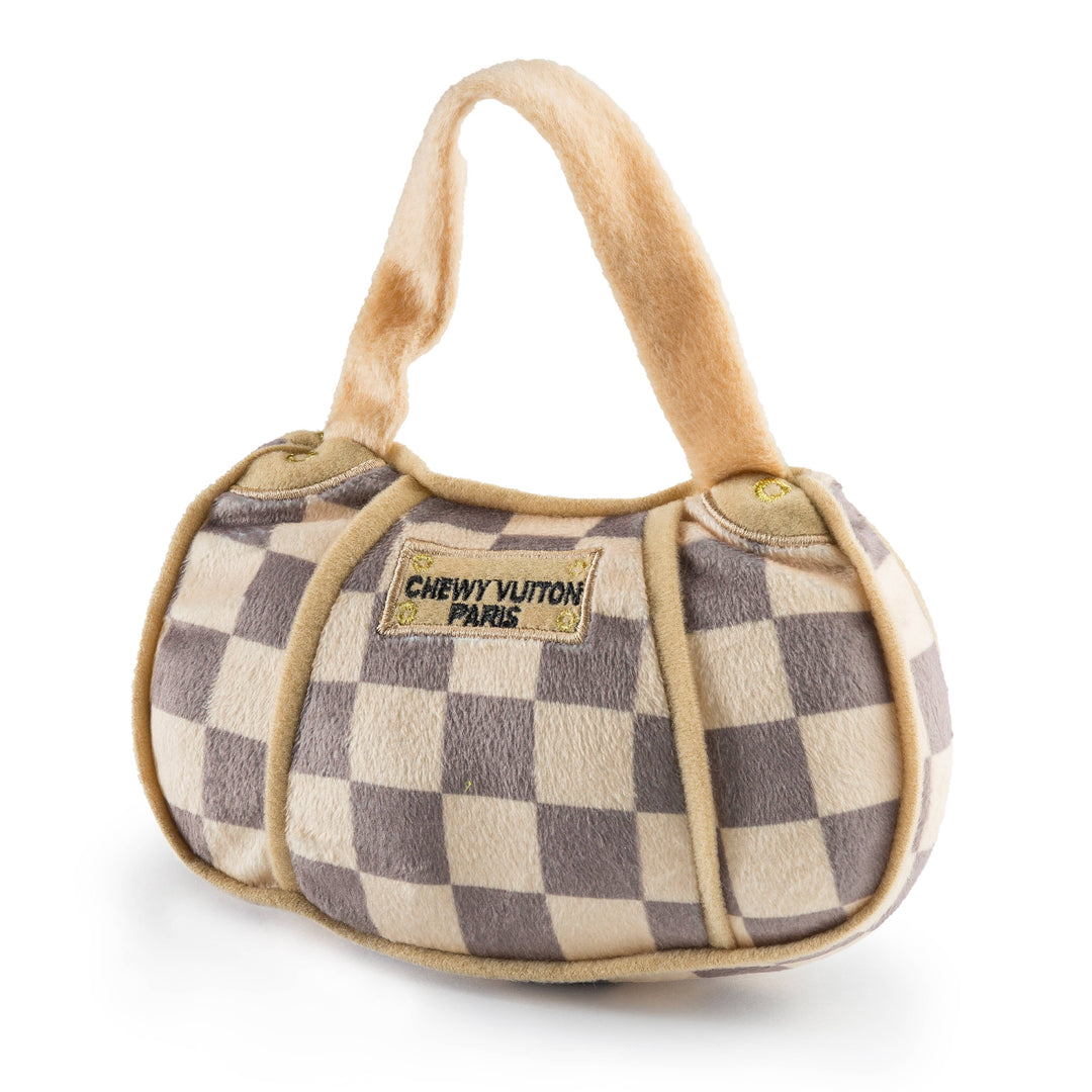 Haute Diggity Dog Checker Chewy Vuiton Handbag Squeaker Dog Toy: XL