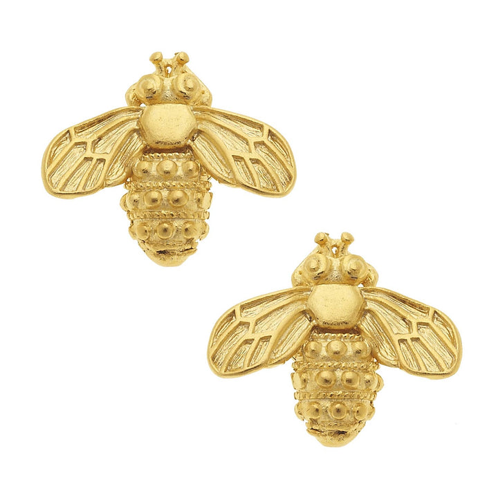 Susan Shaw Gold Bee Stud Earrings