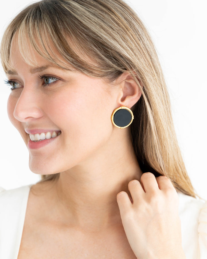 Susan Shaw Ida Stud Earrings - Black Onyx