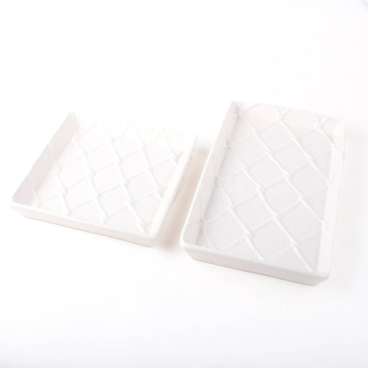 8 Oak Lane White Textured Beverage Napkin Tray