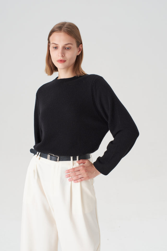 Pissenlit Crewneck Cashmere Sweater in Black