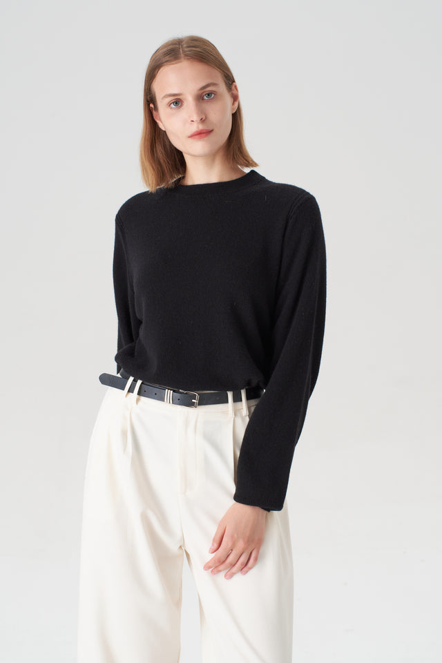 Pissenlit Crewneck Cashmere Sweater in Black