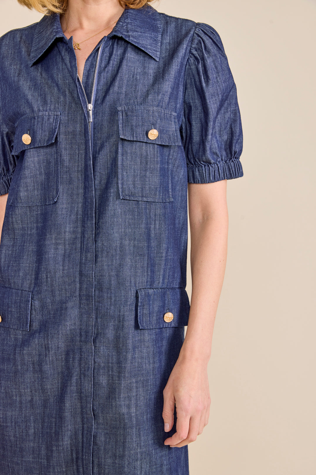 celine denim dress Celine - blue Dress In Cotton Denim for Women - size 40 FR