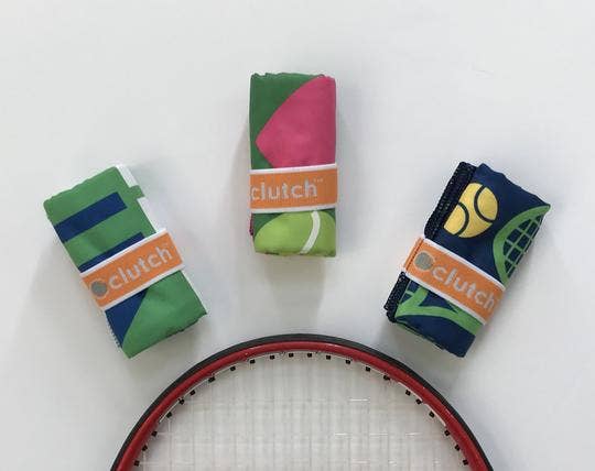 Small Tennis/workout Towels, Racquets on Blue Tennis