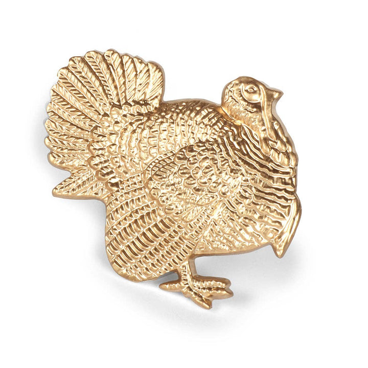 Color Block Turkey Napkin Ring (12pk): Gold