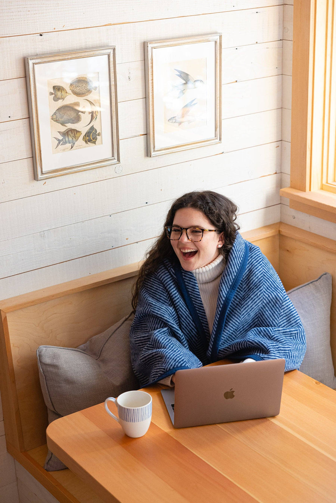 ChappyWrap Harborview Herringbone Navy Blanket