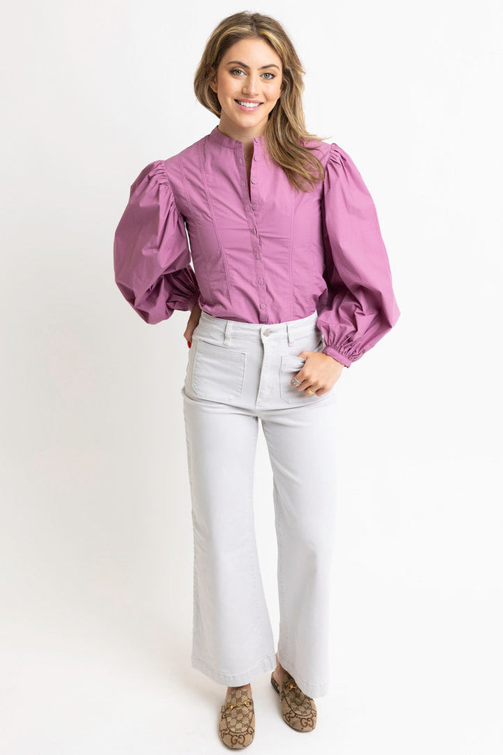 Karlie Poplin Button Top