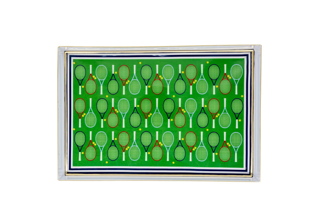 Jaye's Studio Tennis Enameled Oliver Tray 8x12: Green