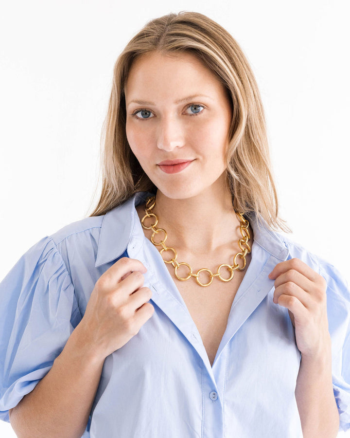 Susan Shaw Gold Round Chain Necklace