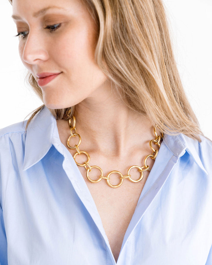 Susan Shaw Gold Round Chain Necklace