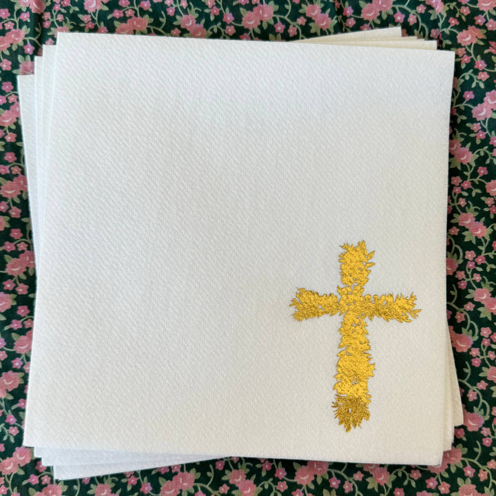 Cross Linun Napkins - Gold