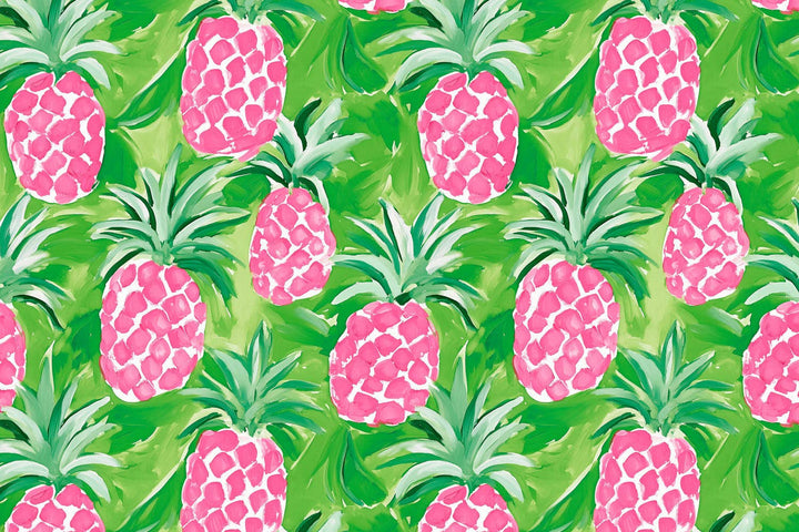 Pineapples Party Platter in Pink and Green - Garden Platter by DecoWare