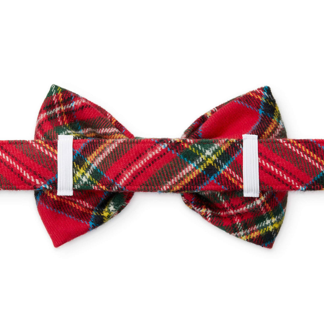 Tartan Plaid Flannel Holiday Dog Bow Tie: Standard