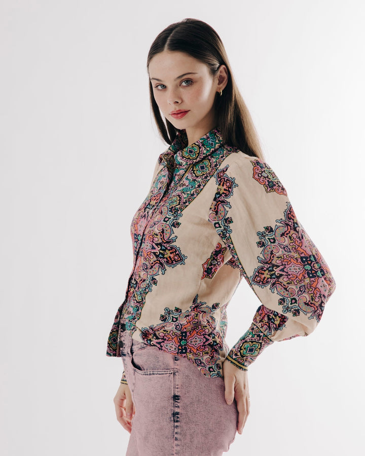 Calla Top in Medallion Print by Love the Label