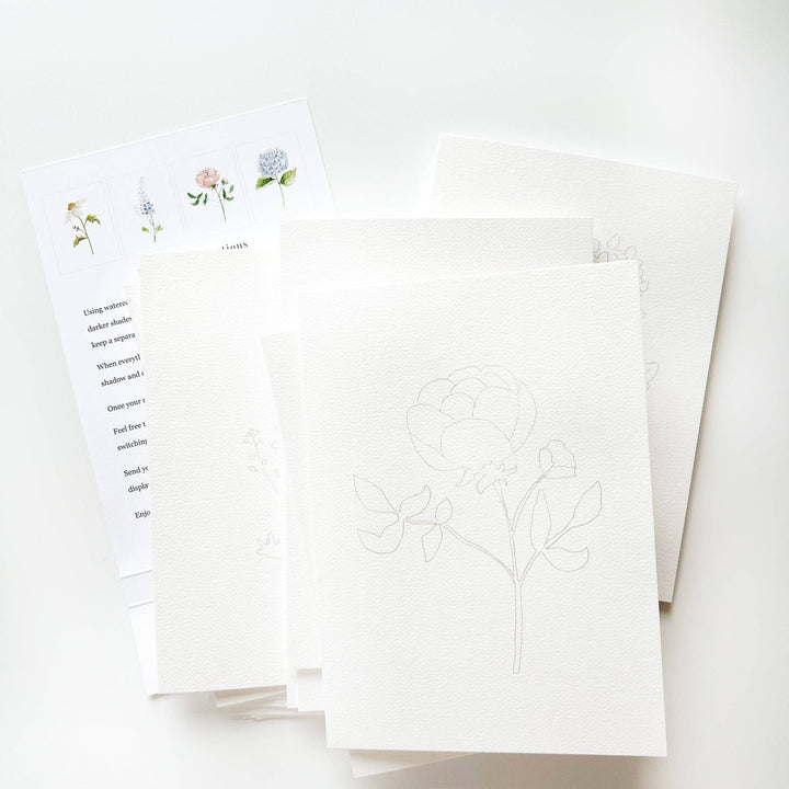 Emily Lex Garden flowers paintable notecards