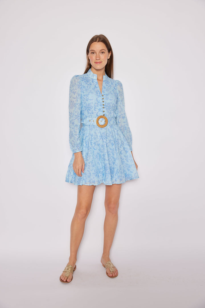 Sky Baroque Floral Belted Long Sleeve Tunic by Sail to Sable