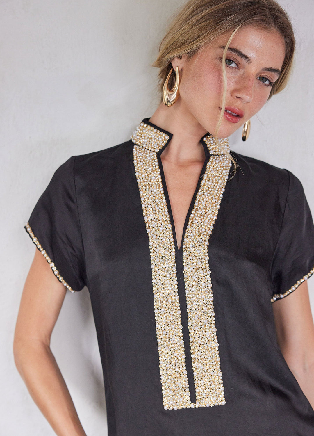 Pearl Cap Sleeve Caftan by Bella Tu