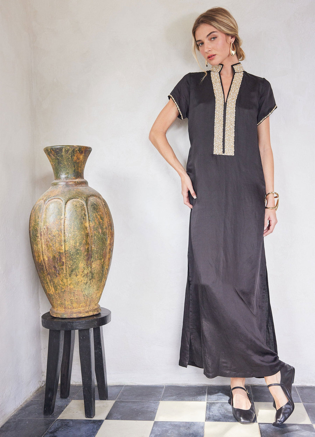 Pearl Cap Sleeve Caftan by Bella Tu