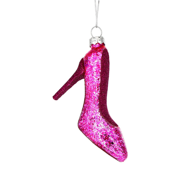 Christmas Ornament Hand Painted Magenta High Heel