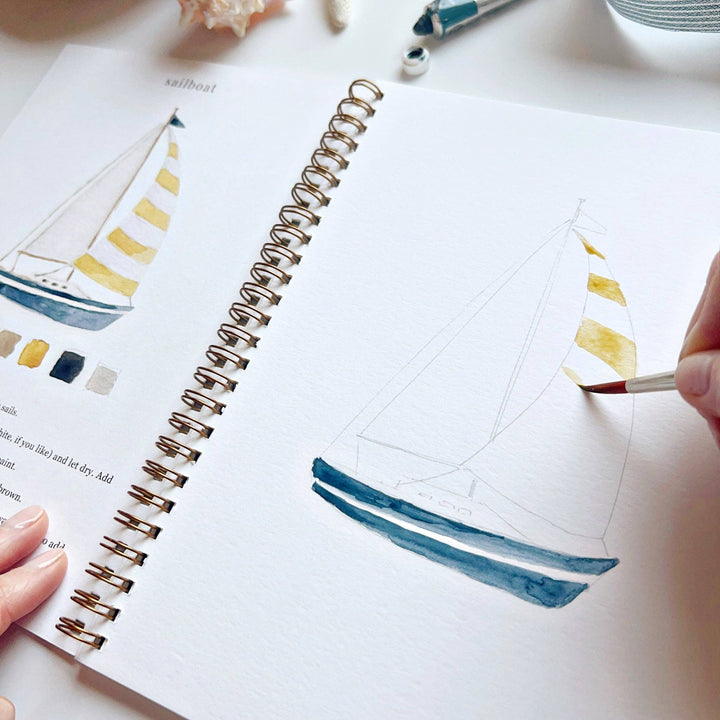 Seaside watercolor workbook by Emily Lex