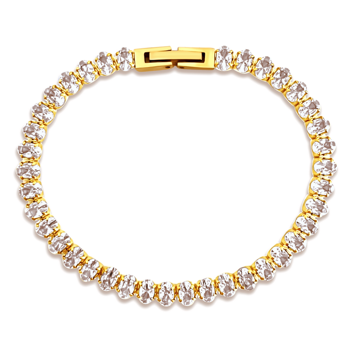 Ellie Vail - Mylah Oval Tennis Bracelet: Gold