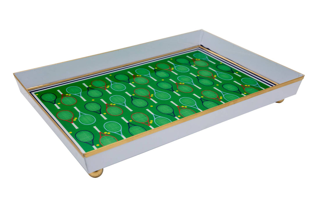 Jaye's Studio Tennis Enameled Oliver Tray 8x12: Green