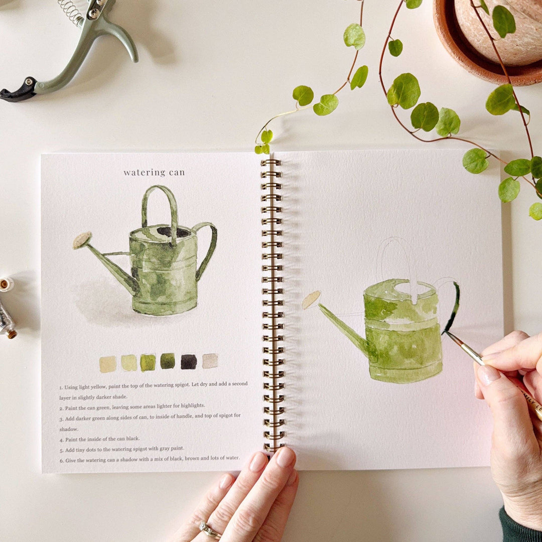 Garden watercolor workbook by Emily Lex