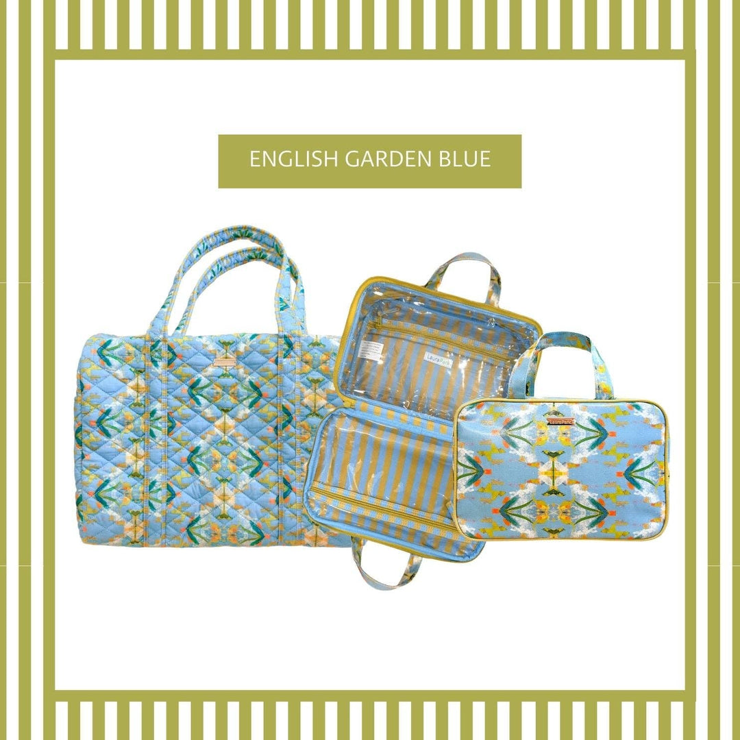 Laura Park English Garden Blue Travel Duffle Bag