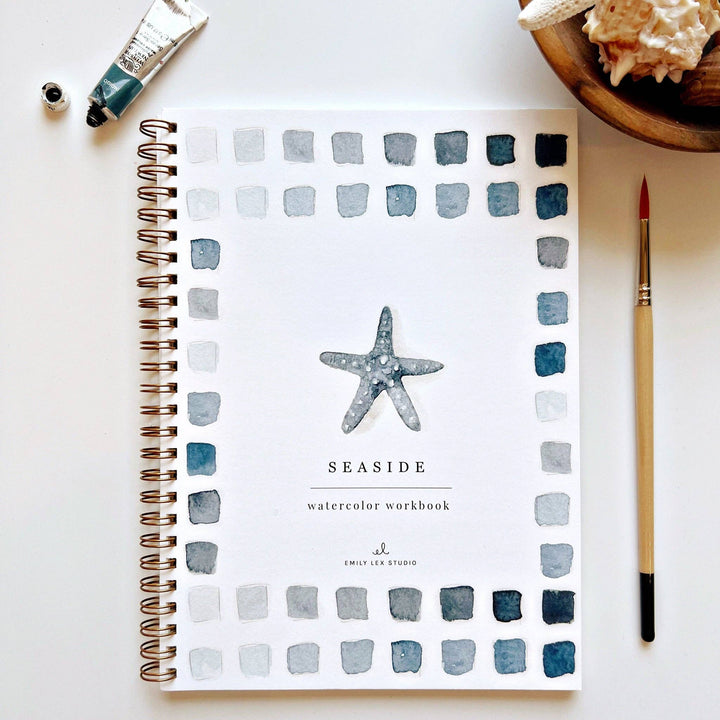 Seaside watercolor workbook by Emily Lex