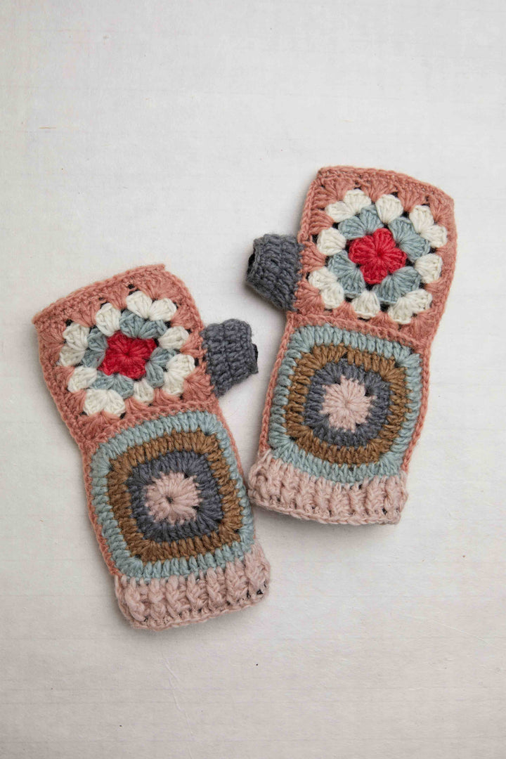 Lottie Tan Crochet Handwarmers by Many Hands