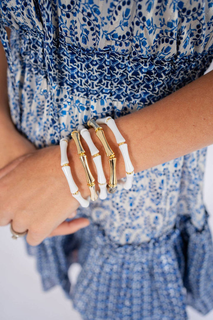 Lucy Bamboo Bracelet: White