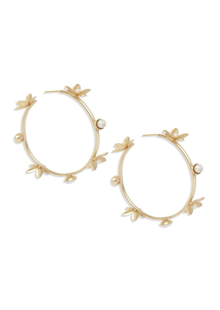 Ever Alice Lenora Hoop Earrings | Pearl