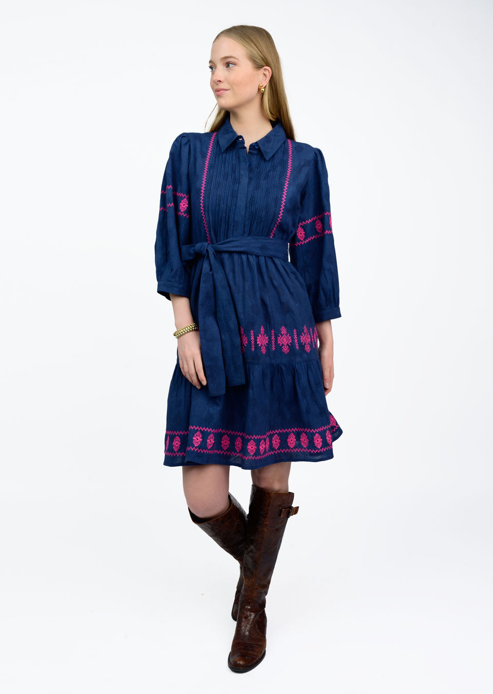 Uncle Frank Medallion Embroidered Dress