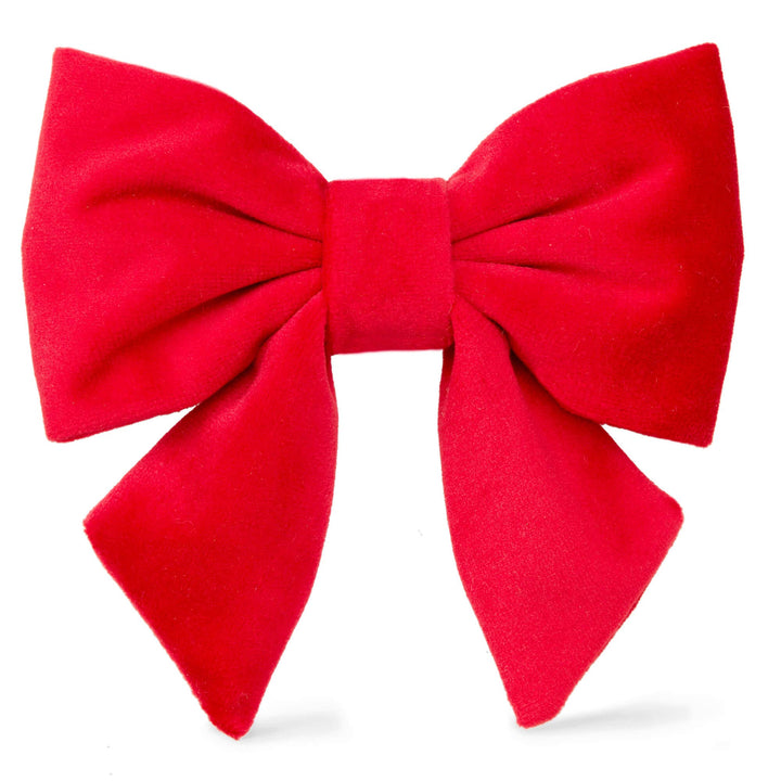 Cranberry Velvet Lady Dog Bow: Large