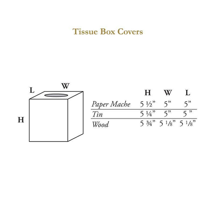 Tan Madison Tissue Box Cover: Paper Mache